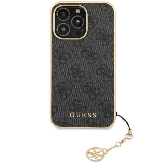 Guess GUHCP14LGF4GGR iPhone 14 Pro 6,1&quot; šedý/šedý pevný obal 4G Charms Collection