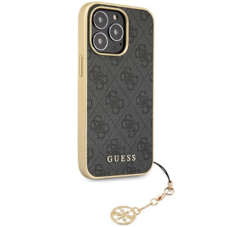 Guess GUHCP14LGF4GGR iPhone 14 Pro 6,1&quot; šedý/šedý pevný obal 4G Charms Collection