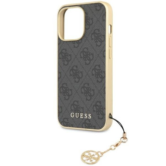 Guess GUHCP14LGF4GGR iPhone 14 Pro 6,1&quot; šedý/šedý pevný obal 4G Charms Collection