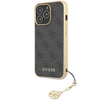 Guess GUHCP14XGF4GGR iPhone 14 Pro Max 6,7&quot; šedý/šedý pevný obal 4G Charms Collection