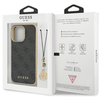 Guess GUHCP14XGF4GGR iPhone 14 Pro Max 6,7&quot; šedý/šedý pevný obal 4G Charms Collection