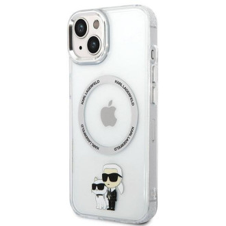 Karl Lagerfeld KLHMP13MHNKCIT pevný kryt iPhone 13 6,1&quot; transparentní Iconic Karl&amp;Choupette Magsafe