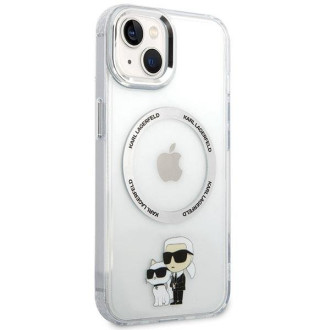 Karl Lagerfeld KLHMP13MHNKCIT pevný kryt iPhone 13 6,1&quot; transparentní Iconic Karl&amp;Choupette Magsafe