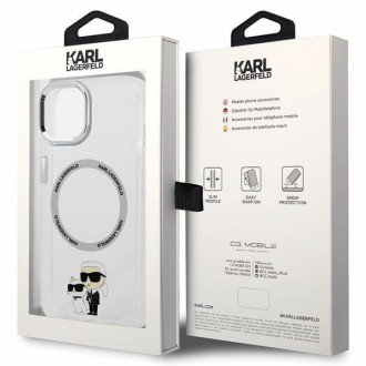 Karl Lagerfeld KLHMP13MHNKCIT pevný kryt iPhone 13 6,1&quot; transparentní Iconic Karl&amp;Choupette Magsafe