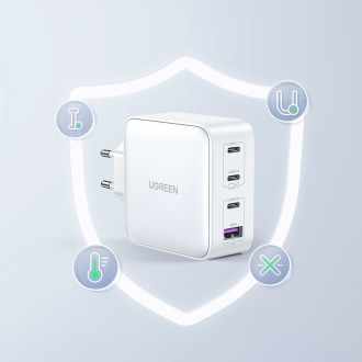 Rychlonabíječka GaN 3xUSB C / USB 100W PPS Ugreen CD226 - bílá