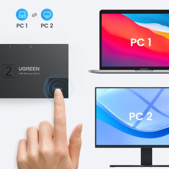 Přepínač USB 3.0 obousměrný přepínač Ugreen CM618 - černý