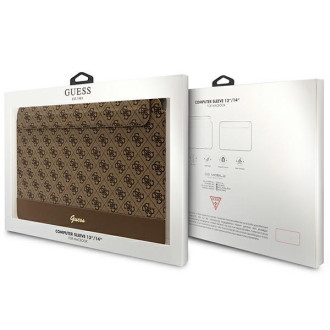Guess Sleeve GUCS14PS4SGW 14&quot; hnědé/hnědé 4G Stripe Metal Logo