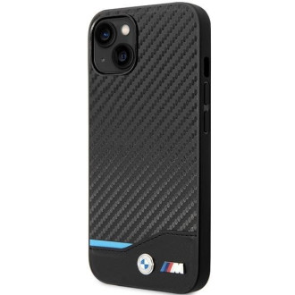 Pouzdro BMW BMHCP13M22NBCK iPhone 13 6.1&quot; černá/černá Leather Carbon