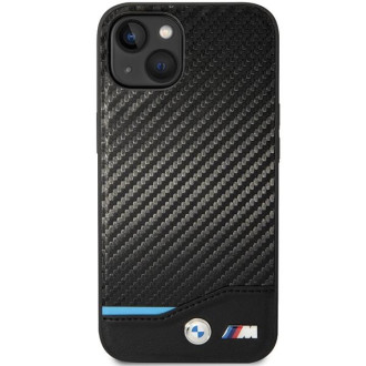 Pouzdro BMW BMHCP13M22NBCK iPhone 13 6.1&quot; černá/černá Leather Carbon