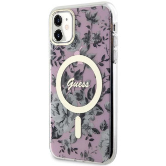 Guess GUHMN61HCFWSP iPhone 11 / Xr 6,1" růžové/růžové pevné pouzdro Flower MagSafe