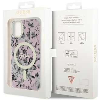 Guess GUHMN61HCFWSP iPhone 11 / Xr 6,1" růžové/růžové pevné pouzdro Flower MagSafe