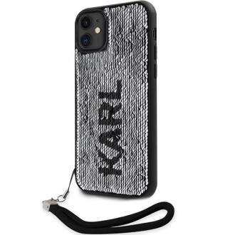 Karl Lagerfeld KLHCN61PSQRKS iPhone 11 / Xr 6,1&quot; stříbrný/stříbrný pevný obal Sequins Cord