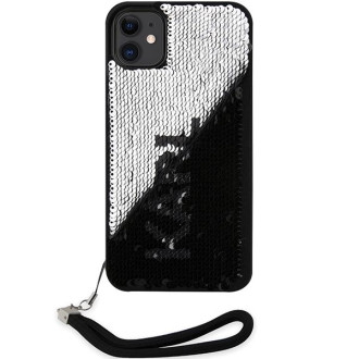 Karl Lagerfeld KLHCN61PSQRKS iPhone 11 / Xr 6,1&quot; stříbrný/stříbrný pevný obal Sequins Cord