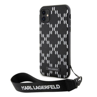 Karl Lagerfeld KLHCN61SAKLMBSK iPhone 11 / Xr 6,1&quot; černý/černý pevný obal Monogram Losange Saffiano