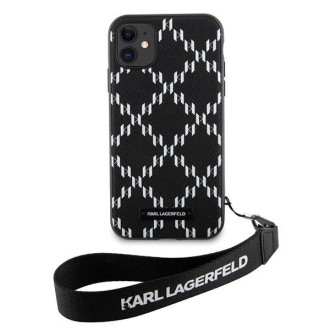 Karl Lagerfeld KLHCN61SAKLMBSK iPhone 11 / Xr 6,1&quot; černý/černý pevný obal Monogram Losange Saffiano