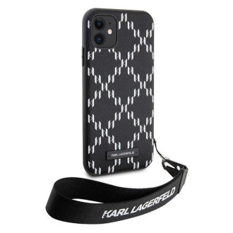 Karl Lagerfeld KLHCN61SAKLMBSK iPhone 11 / Xr 6,1&quot; černý/černý pevný obal Monogram Losange Saffiano