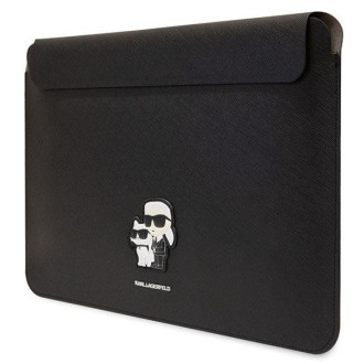 Rukáv Karl Lagerfeld KLCS14SAKCPMK 14&quot; černo/černý Saffiano Karl&amp;Choupette