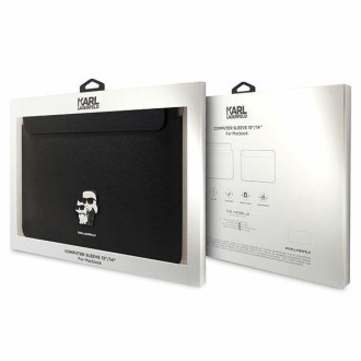 Rukáv Karl Lagerfeld KLCS14SAKCPMK 14&quot; černo/černý Saffiano Karl&amp;Choupette