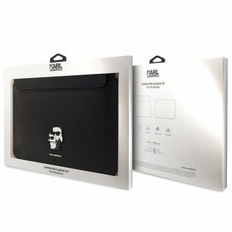 Rukáv Karl Lagerfeld KLCS16SAKCPMK 16&quot; černo/černý Saffiano Karl&amp;Choupette