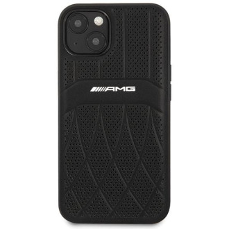 AMG AMHCP13MOSDBK iPhone 13 6,1" černo/černé pevné pouzdro Leather Curved Lines