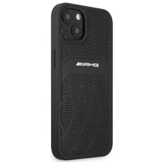 AMG AMHCP13MOSDBK iPhone 13 6,1" černo/černé pevné pouzdro Leather Curved Lines