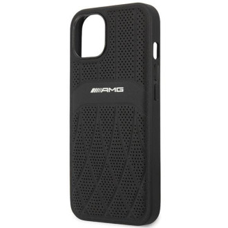 AMG AMHCP13MOSDBK iPhone 13 6,1" černo/černé pevné pouzdro Leather Curved Lines