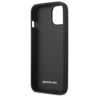 AMG AMHCP13MOSDBK iPhone 13 6,1" černo/černé pevné pouzdro Leather Curved Lines