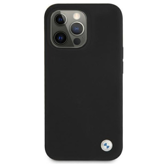 Pouzdro BMW BMHCP13LMSILBK iPhone 13 Pro / 13 6,1" černo/černé pevné pouzdro silikonové Signature