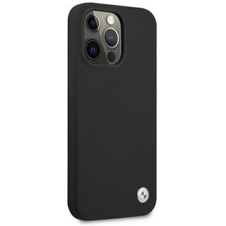 Pouzdro BMW BMHCP13LMSILBK iPhone 13 Pro / 13 6,1" černo/černé pevné pouzdro silikonové Signature