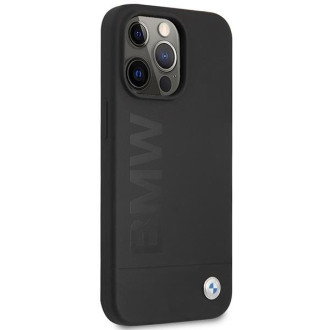 Pouzdro BMW BMHCP13LSLBLBK iPhone 13 Pro / 13 6,1" černo/černé pevné pouzdro Silikonové Signature Logo