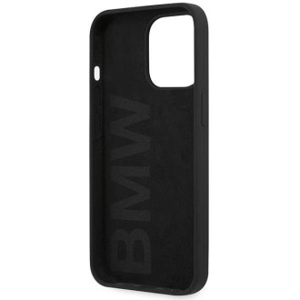 Pouzdro BMW BMHCP13LSLBLBK iPhone 13 Pro / 13 6,1" černo/černé pevné pouzdro Silikonové Signature Logo