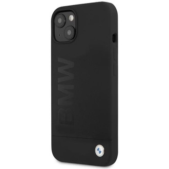 Pouzdro BMW BMHCP13MSLBLBK iPhone 13 6,1" černo/černé pevné pouzdro Silikonové Signature Logo