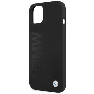 Pouzdro BMW BMHCP13MSLBLBK iPhone 13 6,1" černo/černé pevné pouzdro Silikonové Signature Logo