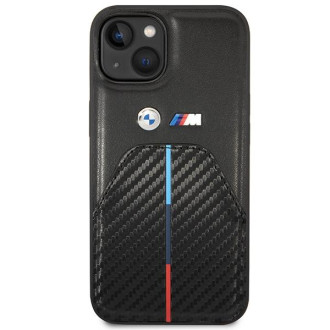 Pouzdro BMW BMHCP14S22NSTB iPhone 14 6.1" černo/černý Razítkovaný Tricolor Stripe