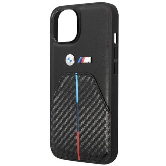 Pouzdro BMW BMHCP14S22NSTB iPhone 14 6.1" černo/černý Razítkovaný Tricolor Stripe