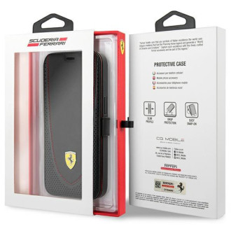 Ferrari FEFLBKP13LRGOK iPhone 13 Pro 6,1" černá/černá kniha Leather Curved Line