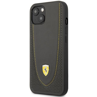Ferrari FEHCP13MRGOG iPhone 13 6,1" černo/černé pevné pouzdro Leather Curved Line