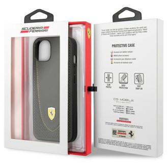 Ferrari FEHCP13MRGOG iPhone 13 6,1" černo/černé pevné pouzdro Leather Curved Line