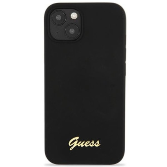Guess GUHCP13MLSLMGBK iPhone 13 6,1" černý/černý pevný obal Silikonové zlaté logo Script