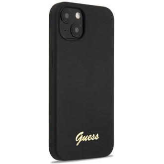 Guess GUHCP13MLSLMGBK iPhone 13 6,1" černý/černý pevný obal Silikonové zlaté logo Script