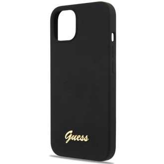 Guess GUHCP13MLSLMGBK iPhone 13 6,1" černý/černý pevný obal Silikonové zlaté logo Script