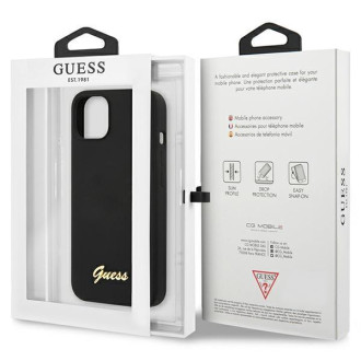 Guess GUHCP13MLSLMGBK iPhone 13 6,1" černý/černý pevný obal Silikonové zlaté logo Script