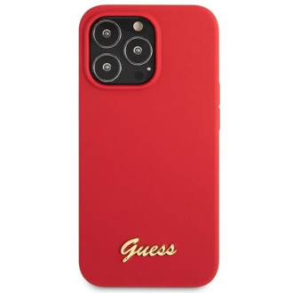 Guess GUHCP13XLSLMGRE iPhone 13 Pro Max 6,7" červený/vínový pevný obal silikonové Vintage zlaté logo