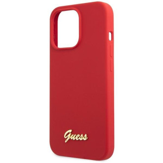Guess GUHCP13XLSLMGRE iPhone 13 Pro Max 6,7" červený/vínový pevný obal silikonové Vintage zlaté logo