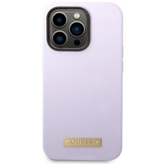 Guess GUHMP14LSBPLU iPhone 14 Pro 6,1" fialový/fialový pevný obal Silikonová deska s logem MagSafe