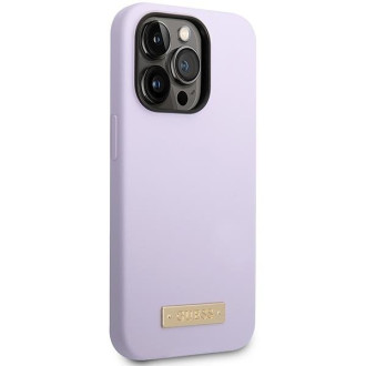 Guess GUHMP14LSBPLU iPhone 14 Pro 6,1" fialový/fialový pevný obal Silikonová deska s logem MagSafe