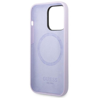 Guess GUHMP14LSBPLU iPhone 14 Pro 6,1" fialový/fialový pevný obal Silikonová deska s logem MagSafe