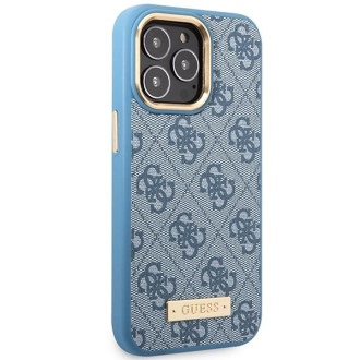 Guess GUHMP14LU4GPRB iPhone 14 Pro 6,1" modro/modré pevné pouzdro 4G Logo Plate MagSafe
