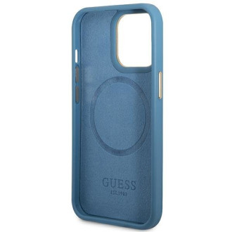 Guess GUHMP14LU4GPRB iPhone 14 Pro 6,1" modro/modré pevné pouzdro 4G Logo Plate MagSafe