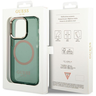 Guess GUHMP14XHTCMA iPhone 14 Pro Max 6,7" zelený/khaki pevný obal Gold Outline Translucent MagSafe